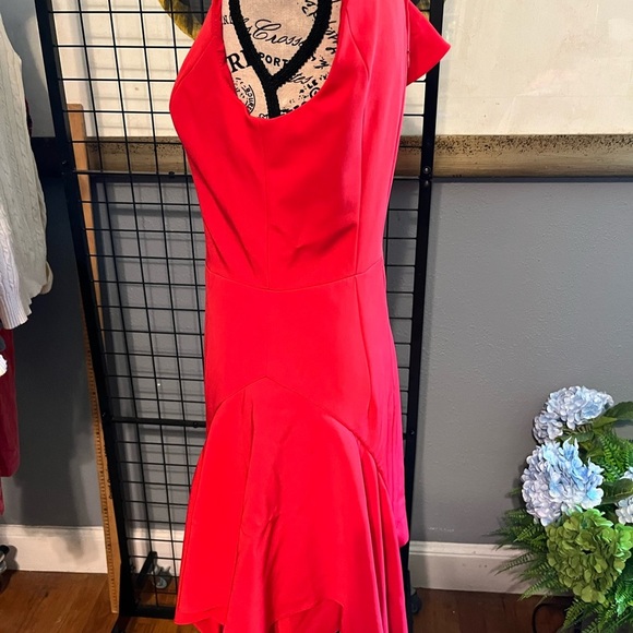 Milly of New York Vibrant Red Asymmetrical Dress - Picture 8 of 12